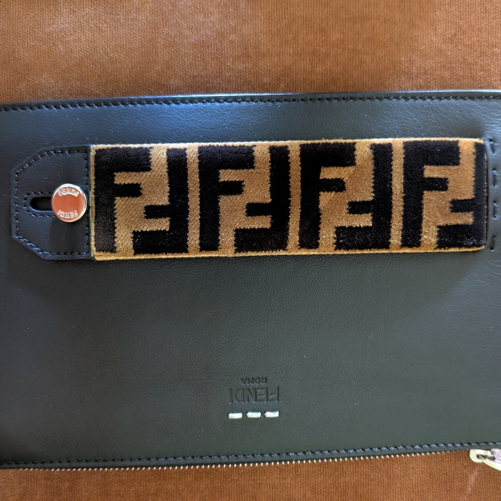 Fendi Black and Tan Clutch
